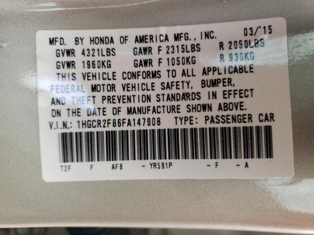 Photo 10 from auction – 2015 HONDA ACCORD with VIN 1HGCR2F86FA147908