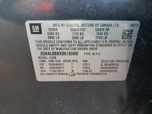 Photo 10 from auction – 2013 CHEVROLET EQUINOX LT with VIN 2GNALDEKXD6135066
