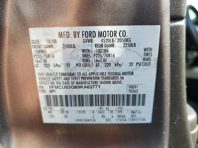 Photo 10 from auction – 2009 FORD ESCAPE XLT with VIN 1FMCU03G89KA62771