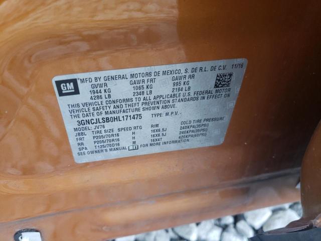 Photo 10 from auction – 2017 CHEVROLET TRAX 1LT with VIN 3GNCJLSB0HL171475