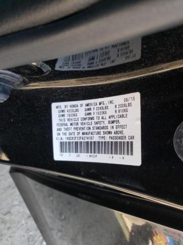 Photo 10 from auction – 2015 HONDA ACCORD LX with VIN 1HGCR2F33FA274197