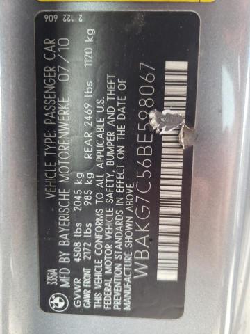 Photo 10 from auction – 2011 BMW 335 I with VIN WBAKG7C56BE598067