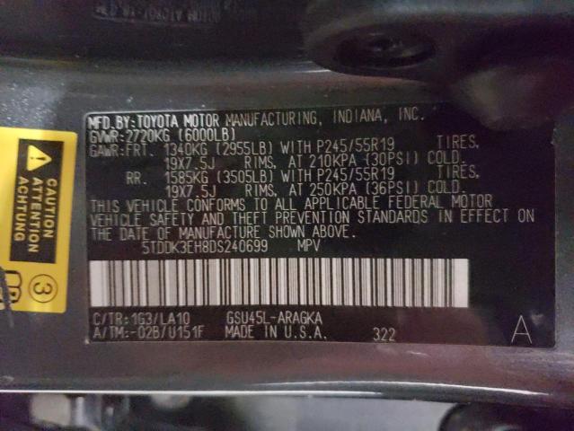 Photo 10 from auction – 2013 TOYOTA HIGHLANDER with VIN 5TDDK3EH8DS240699