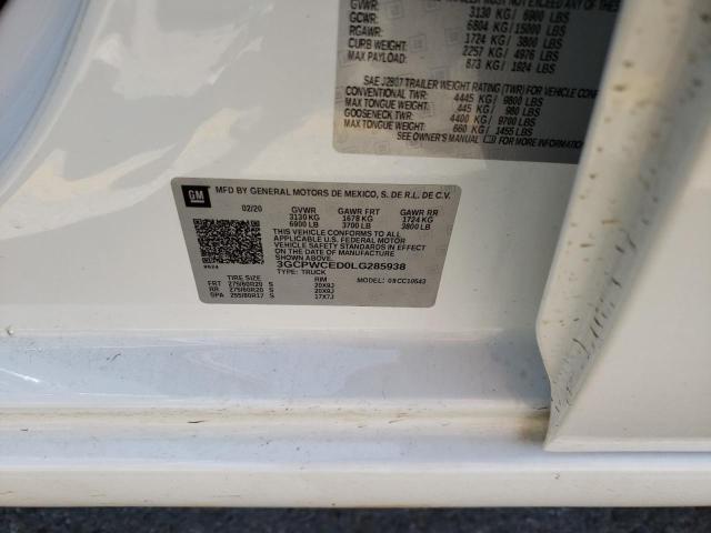 Photo 10 from auction – 2020 CHEVROLET SILVERADO with VIN 3GCPWCED0LG285938