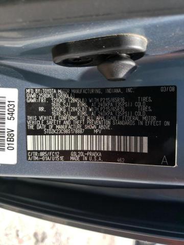 Photo 10 from auction – 2008 TOYOTA SIENNA CE with VIN 5TDZK23C98S178887