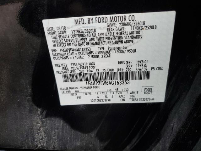 Photo 10 from auction – 2010 FORD TAURUS LIM with VIN 1FAHP2FW6AG163353