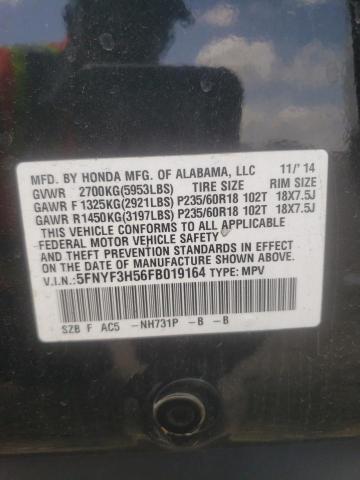 Photo 10 from auction – 2015 HONDA PILOT EXL with VIN 5FNYF3H56FB019164