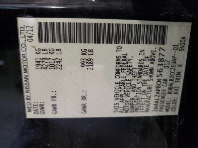 Photo 10 from auction – 2012 NISSAN ALTIMA BAS with VIN 1N4AL2AP8CN563877
