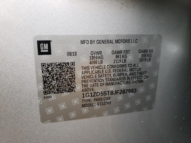 Photo 10 from auction – 2018 CHEVROLET MALIBU LT with VIN 1G1ZD5ST8JF287983