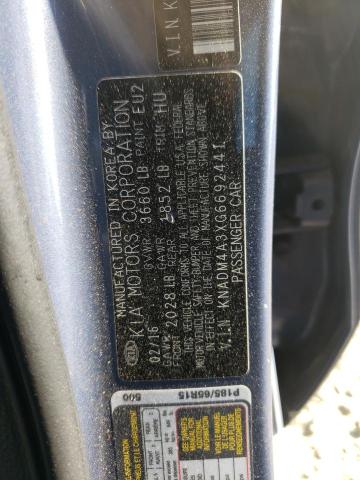 Photo 10 from auction – 2016 KIA RIO LX with VIN KNADM4A3XG6692441