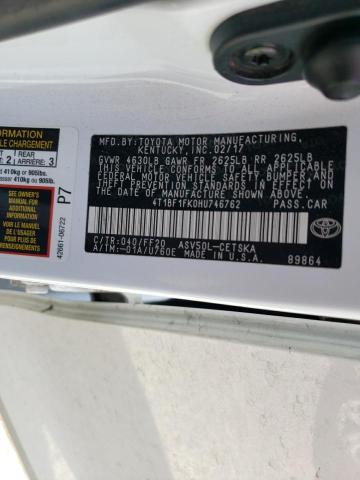 Photo 10 from auction – 2017 TOYOTA CAMRY LE with VIN 4T1BF1FK0HU746762