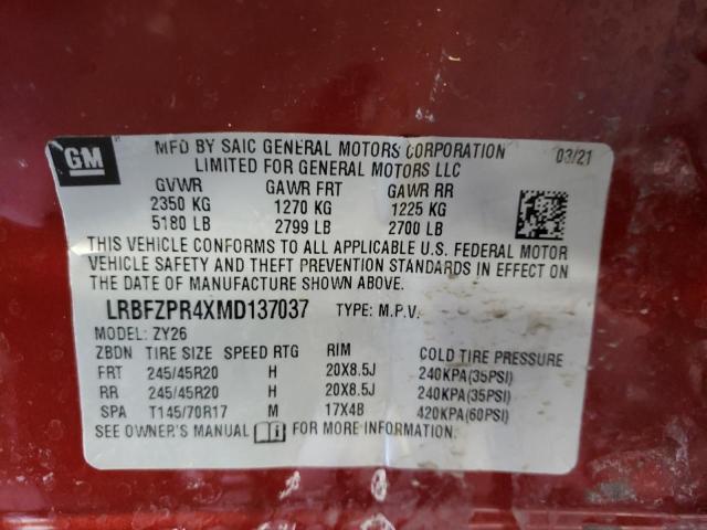 Photo 10 from auction – 2021 BUICK ENVISION E with VIN LRBFZPR4XMD137037