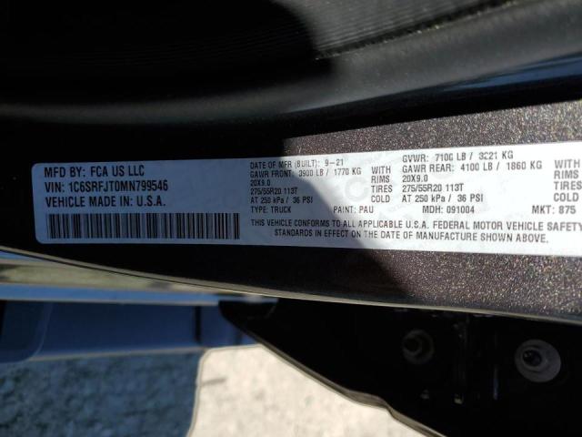 Photo 10 from auction – 2021 RAM RAM TRUCK with VIN 1C6SRFJT0MN799546