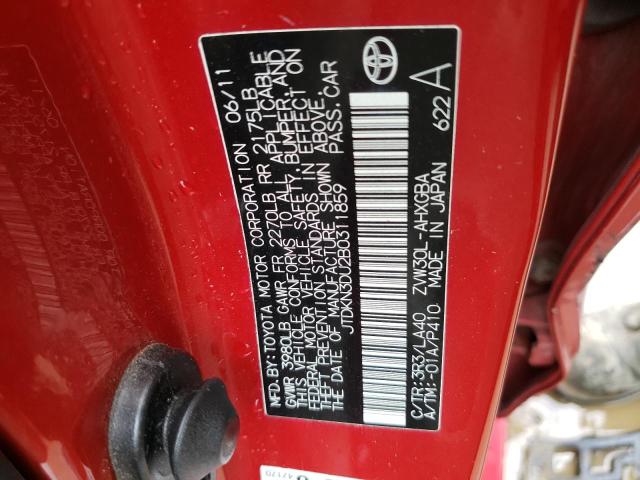 Foto 10 de la subasta – 2011 TOYOTA PRIUS con VIN JTDKN3DU2B0311859