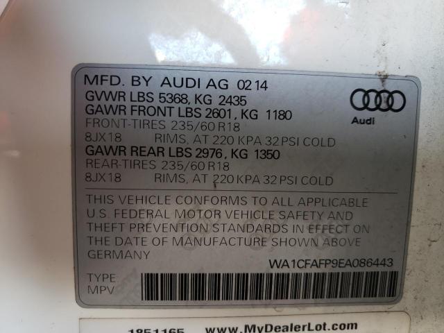 Photo 10 from auction – 2014 AUDI Q5 PREMIUM with VIN WA1CFAFP9EA086443