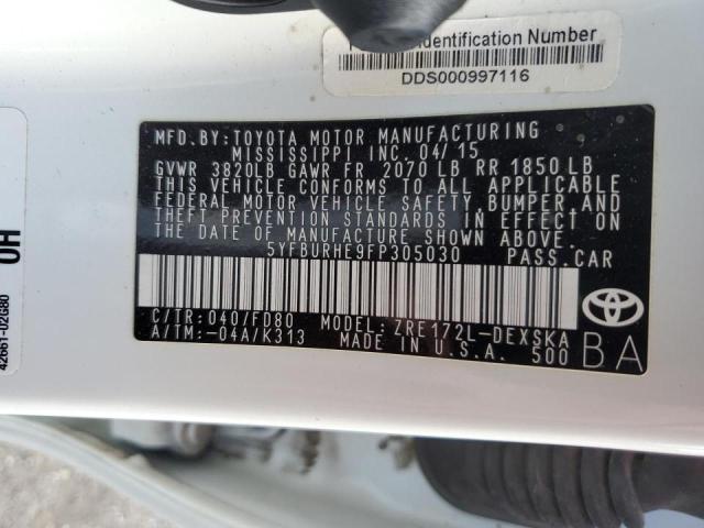Photo 10 from auction – 2015 TOYOTA COROLLA L with VIN 5YFBURHE9FP305030