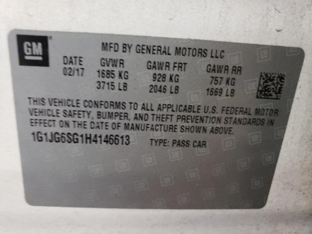 Photo 10 from auction – 2017 CHEVROLET SONIC with VIN 1G1JG6SG1H4146613