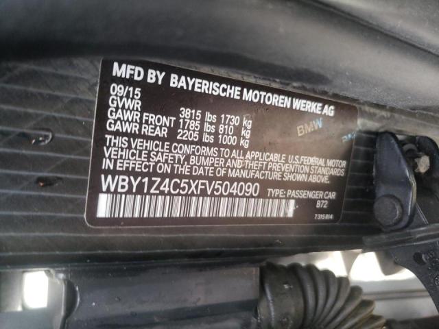 Photo 10 from auction – 2015 BMW I3 REX with VIN WBY1Z4C5XFV504090