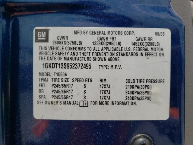 Photo 10 from auction – 2005 GMC ENVOY with VIN 1GKDT13S952372495