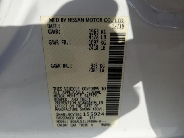 Photo 10 from auction – 2019 NISSAN ALTIMA SR with VIN 1N4BL4CV3KC155924