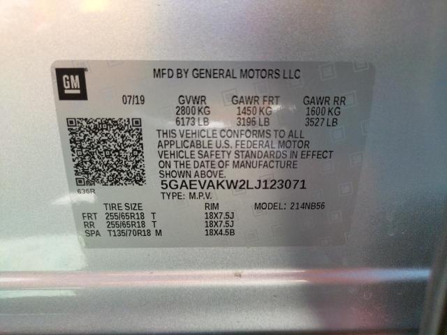 Photo 10 from auction – 2020 BUICK ENCLAVE ES with VIN 5GAEVAKW2LJ123071