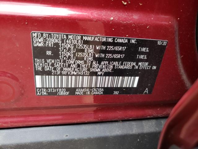 Photo 10 from auction – 2021 TOYOTA RAV4 LE with VIN 2T3F1RFV3MW149132