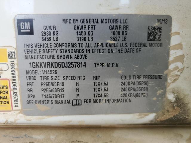 Photo 10 from auction – 2013 GMC ACADIA SLT with VIN 1GKKVRKD6DJ257814