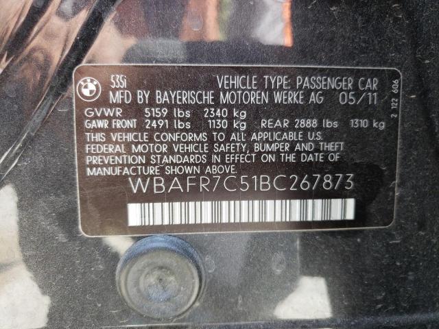 Photo 10 from auction – 2011 BMW 535 I with VIN WBAFR7C51BC267873