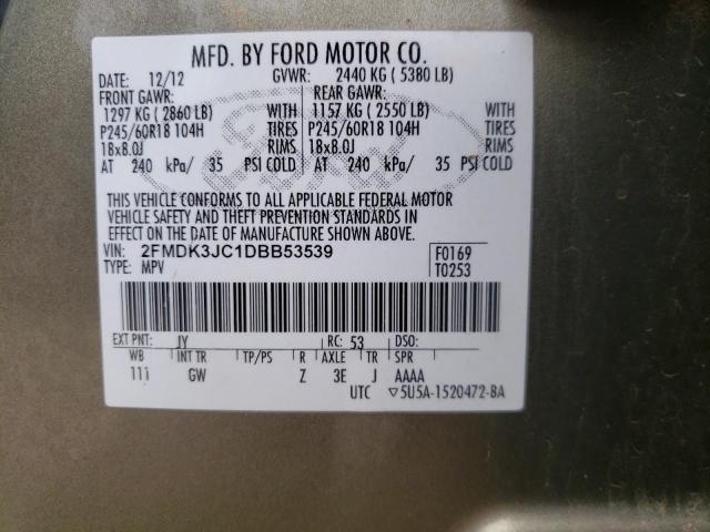 Photo 10 from auction – 2013 FORD EDGE SEL with VIN 2FMDK3JC1DBB53539