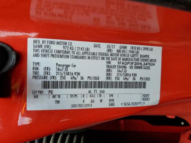 Photo 10 from auction – 2017 FORD FOCUS SE with VIN 1FADP3F20HL247624
