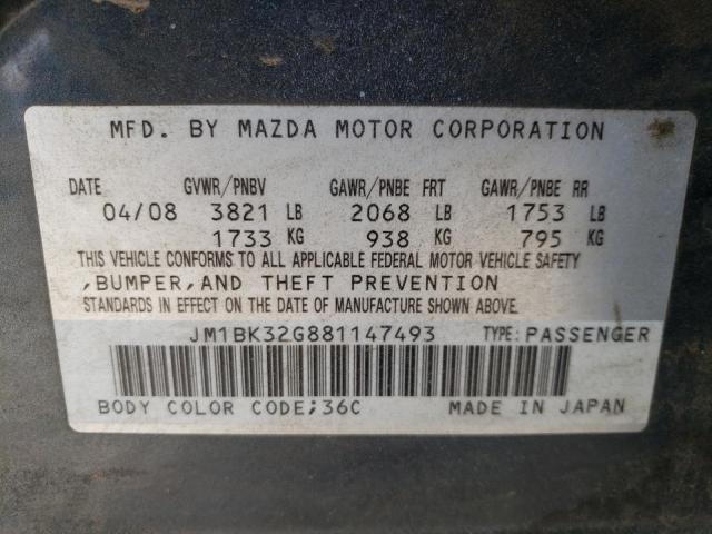 Photo 10 from auction – 2008 MAZDA 3 I with VIN JM1BK32G881147493