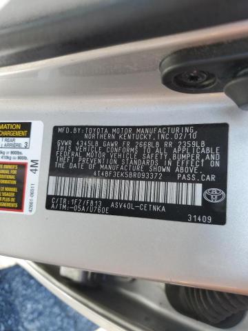 Photo 10 from auction – 2011 TOYOTA CAMRY BASE with VIN 4T4BF3EK5BR093372