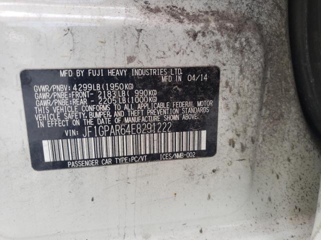 Photo 10 from auction – 2014 SUBARU IMPREZA SP with VIN JF1GPAR64E8291222