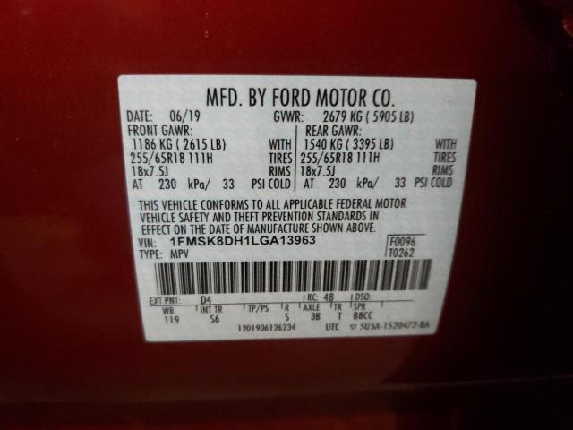 Photo 10 from auction – 2020 FORD EXPLORER X with VIN 1FMSK8DH1LGA13963
