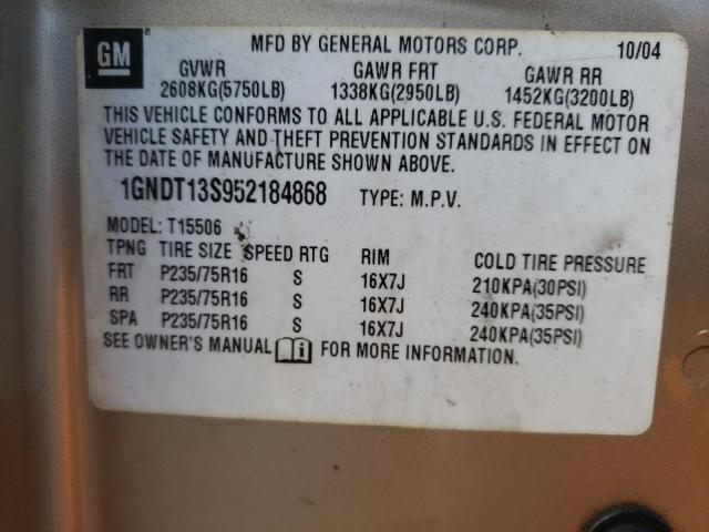 Photo 10 from auction – 2005 CHEVROLET TRAILBLAZE with VIN 1GNDT13S952184868
