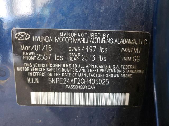 Photo 10 from auction – 2016 HYUNDAI SONATA SE with VIN 5NPE24AF2GH405025
