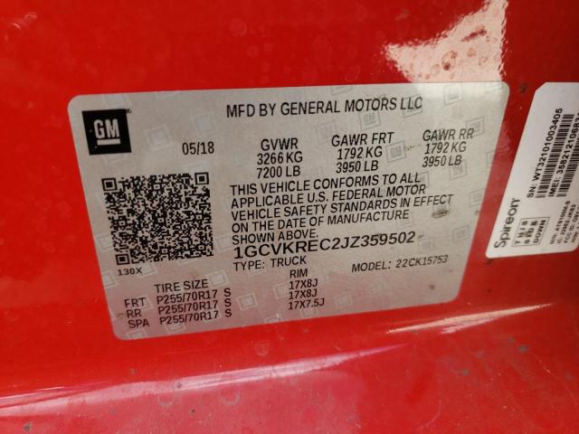 Photo 10 from auction – 2018 CHEVROLET SILVERADO with VIN 1GCVKREC2JZ359502