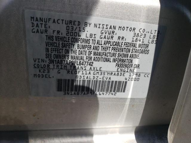 Photo 10 from auction – 2015 NISSAN SENTRA S with VIN 3N1AB7AP9FL647742