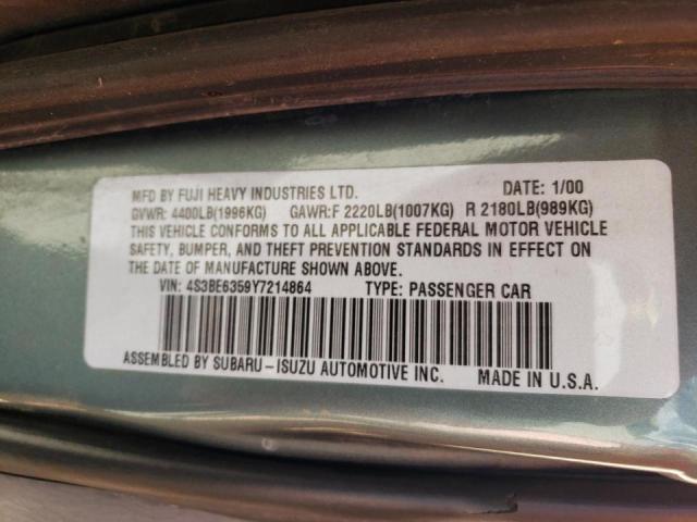 Photo 10 from auction – 2000 SUBARU LEGACY L with VIN 4S3BE6359Y7214864