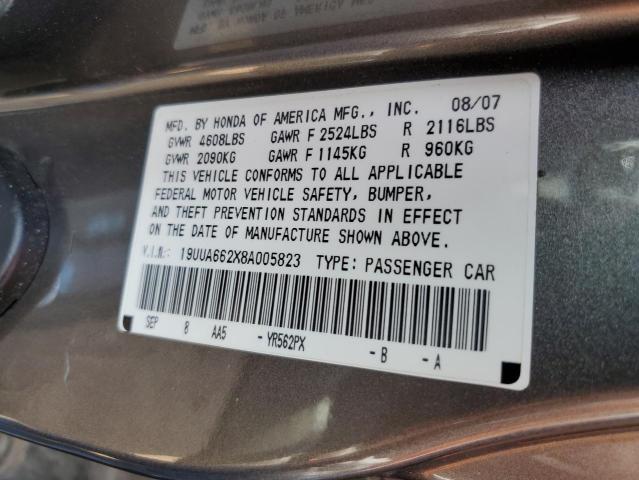 Photo 10 from auction – 2008 ACURA TL with VIN 19UUA662X8A005823