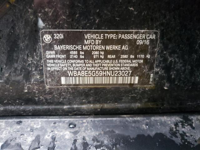 Photo 10 from auction – 2017 BMW 320 XI with VIN WBA8E5G59HNU23027