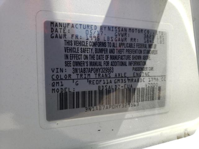 Photo 10 from auction – 2017 NISSAN SENTRA S with VIN 3N1AB7AP0HY329563