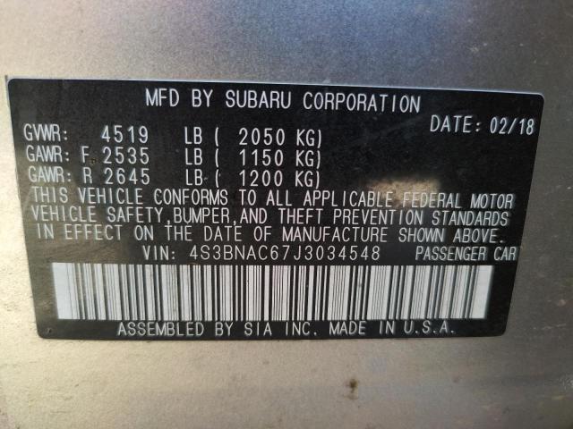 Photo 10 from auction – 2018 SUBARU LEGACY 2.5 with VIN 4S3BNAC67J3034548