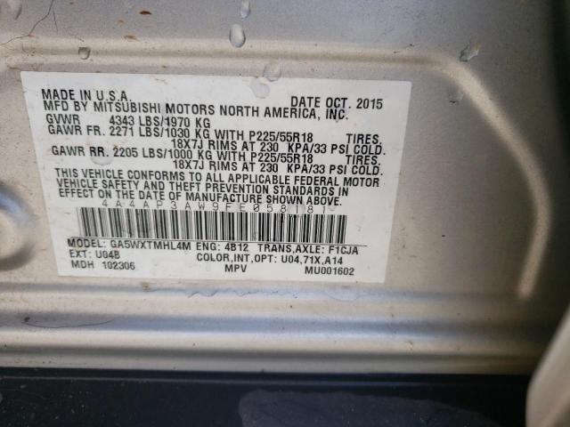 Photo 10 from auction – 2015 MITSUBISHI OUTLANDER with VIN 4A4AP3AW9FE058181