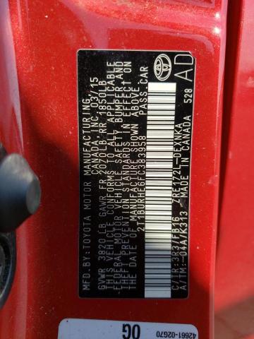 Photo 10 from auction – 2015 TOYOTA COROLLA L with VIN 2T1BURHE6FC383958