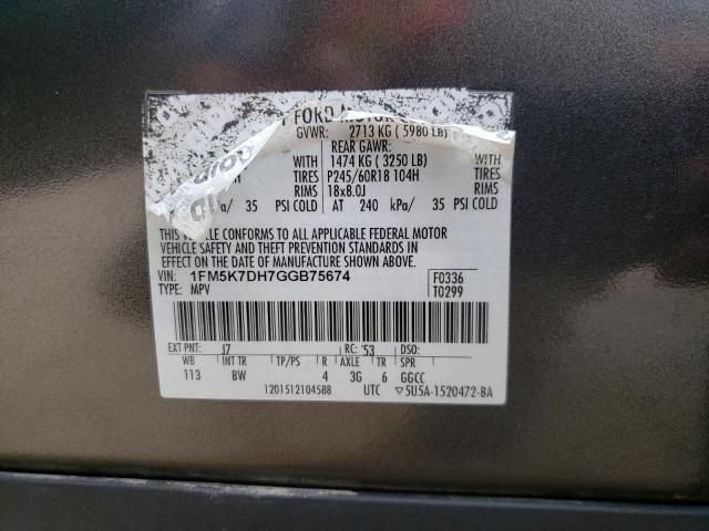 Photo 10 from auction – 2016 FORD EXPLORER X with VIN 1FM5K7DH7GGB75674