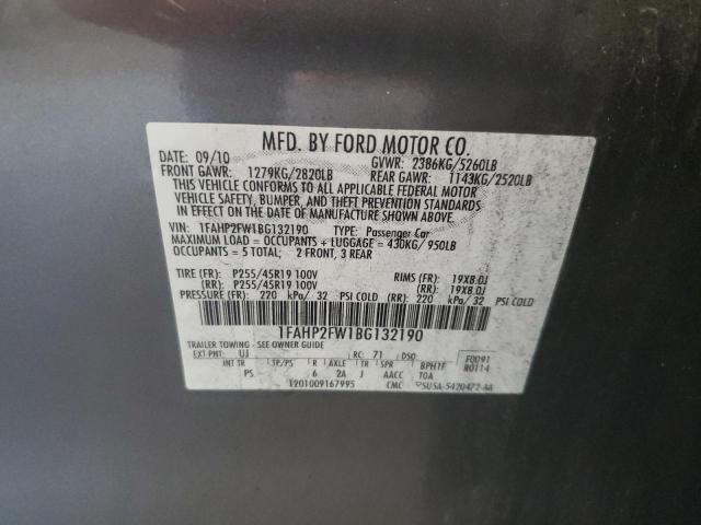 Photo 10 from auction – 2011 FORD TAURUS LIM with VIN 1FAHP2FW1BG132190