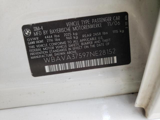 Foto 10 de la subasta – 2007 BMW 328 I con VIN WBAVA37597NE28152