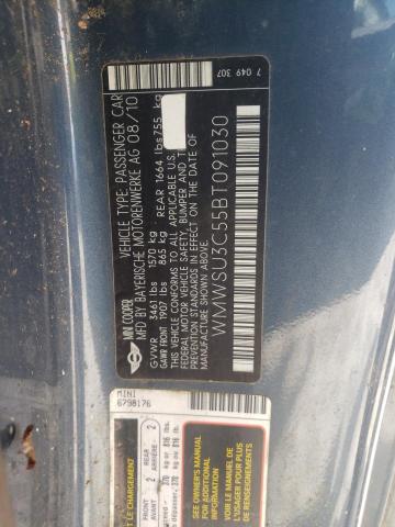 Photo 10 from auction – 2011 MINI COOPER with VIN WMWSU3C55BT091030
