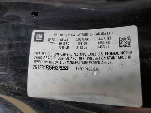 Photo 10 from auction – 2015 CHEVROLET CAMARO LS with VIN 2G1FB1E35F9215295